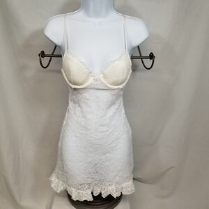 Victoria's Secret The Lacie Women White Lace Sheer Sexy Lingerie Babydoll Small